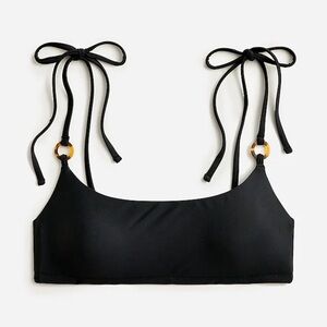 J.crew O-ring tie-shoulder bikini swim top Ladies size 2X Black